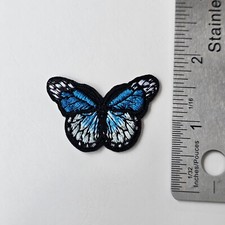 NICE BLUE MONARCH BUTTERFLY P90-99 PATCH BADGE EMBROIDERY CREST BUTTERFLIES