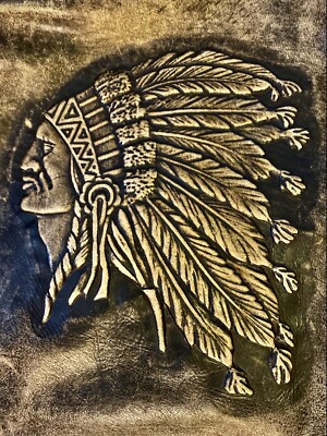 Vintage Leather Motorcycle Jacket IRON HORSE Angry Native American