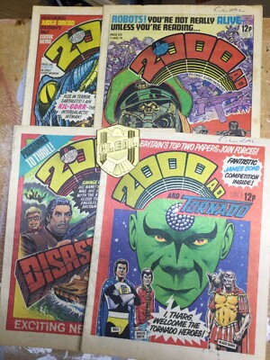 2000AD Comic prog 124 To 127 Judge Dredd Strontium Dog 1979Merged Wt Tornado
