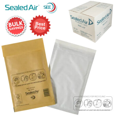 10 Pack Gold Jiffy Mailer Bags - Size 7 Padded Bubble Mailers With Self-Adhesive Seal