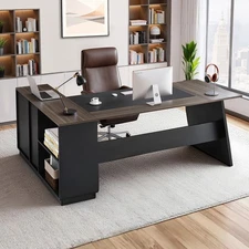 VEVOR L-Shaped Executive Desk with Drawers and Storage Cabinet 350 LBS Load