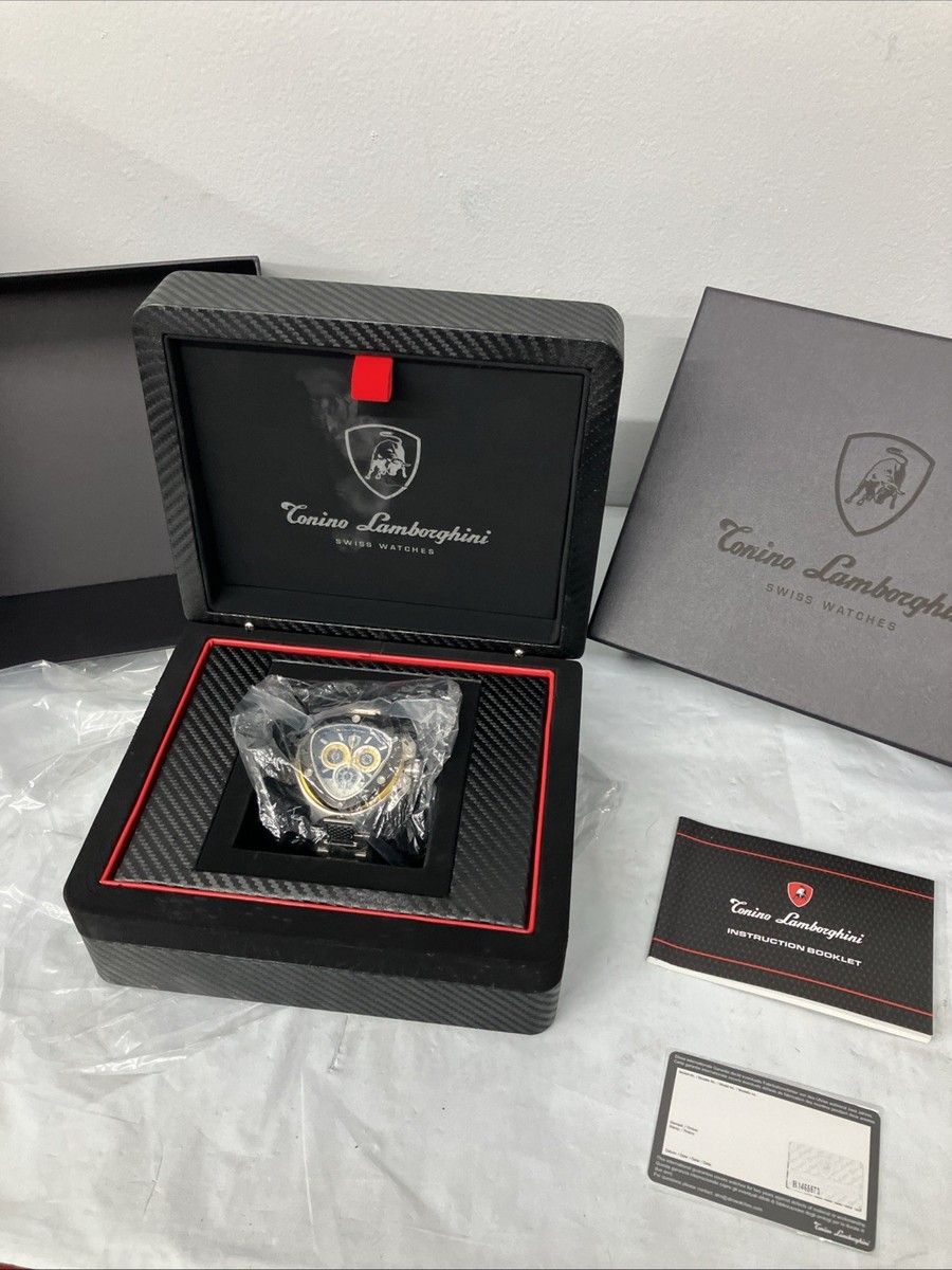 lamborghini Tonino Spyder 3102 Mens Watch Stainless Black Yellow