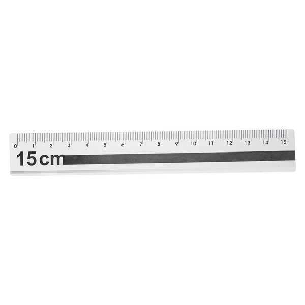 Gerade Lineal 15Cm Metrische Aluminiumlegierung Wellkante Messwerkzeug Schwarz-image
