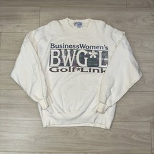 Vintage Business Womens Golf Link Sweater Size Large Retro USA Made Cotton 90s