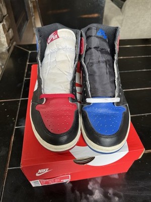 Jordan Air Jordan 1 High Men s High Top Leather Colorblock Lace-Up Sneaker