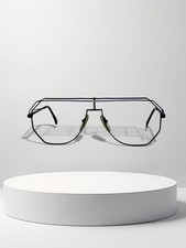 Vintage Giovani Faveto Paris Geometric Eyeglass Frame Black Blue France 90s