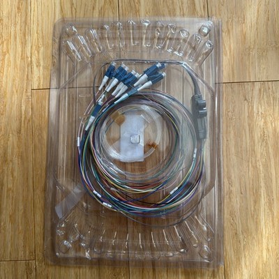 1x8 PLC Fiber Optic Splitter Assembly with LC/UPC Connectors & Splice Sleeves