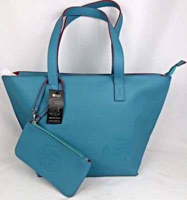 NWT Native Origins Northwest Indigenous Vegan Leather Like Tote Bag Wallet Set