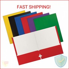 Better Office Products 2 Pocket Folders Bulk, Letter Size Paper Portfolios Case