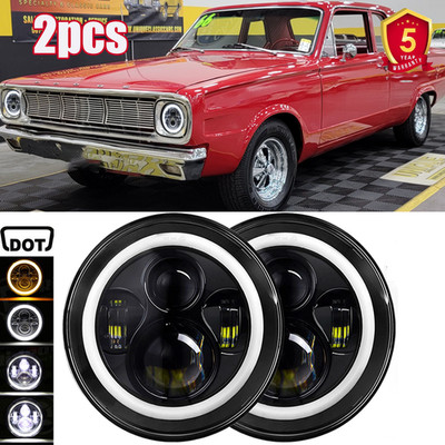 Pair For Dodge Dart 1964-1976 DOT 7'' inch Round LED Headlights Hi-Lo Sealed Beam