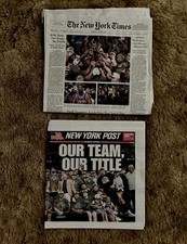 New York Times & NY Post Newspapers 6/15/26 KNICKS WIN CHAMPIONSHIP Lot Of 2 NBA