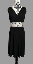 Ronni Nicole Black Embellished Waist Flare Dress Size 10 Occasional Evening