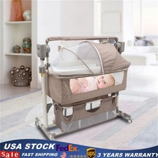 Adjustable Smart Baby Bassinet Height Bedside Music Cradle Baby Bed Crib 20kg US