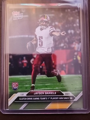 2025 Topps Now Jayden Daniels Commanders #22 1st Playoff Win