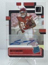 Panini 2022 Clearly Donruss Rated Rookie Autograph Skyy Moore #74 Chiefs