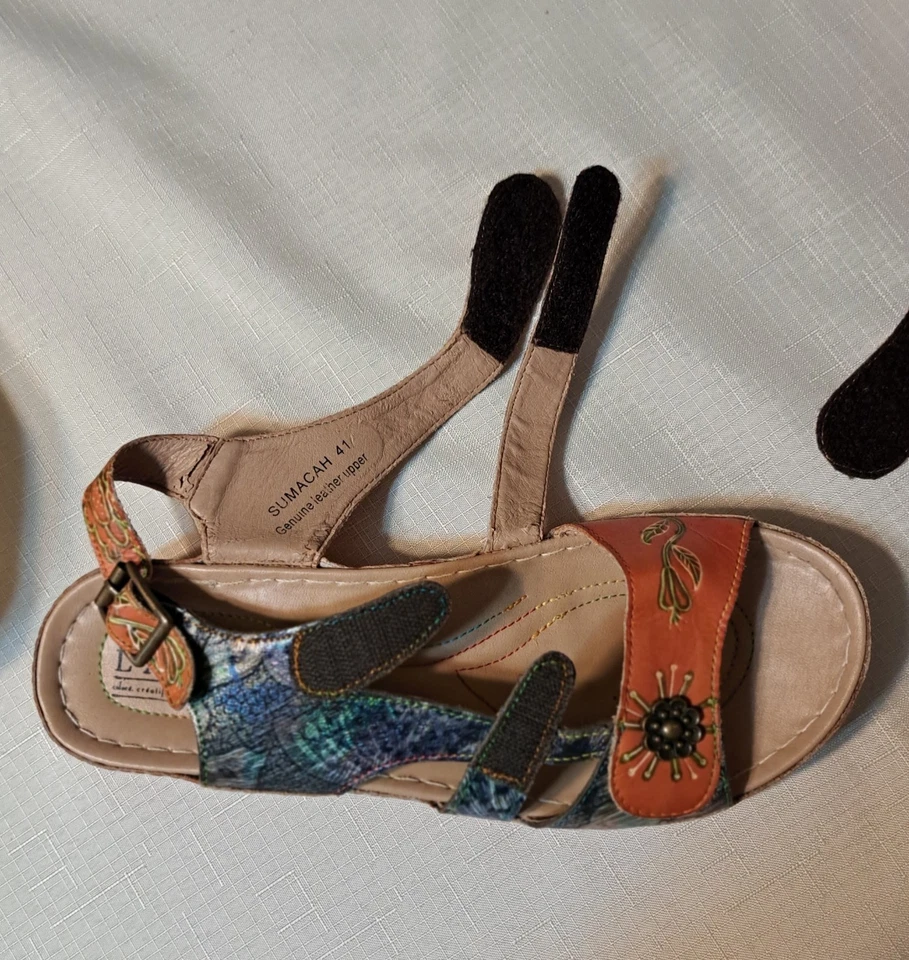 L’Artiste Spring Step Women’s Size 41- 9.5 SUMACAH Leather Boho Sandals "READ" - Image 2 of 4