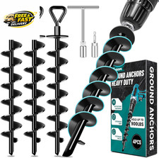 Ground Anchors Screw In, Heavy Duty Ground Trampoline Stakes High Wind Tent Stak