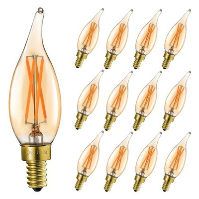 Chandelier Amber Light Bulbs 4W (40W Equivalent), Amber Candelabra Candle E12...
