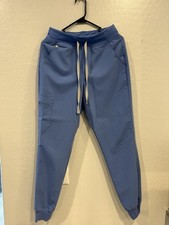 FIGS - Zamora Women's High-Waist Joggers - Ceil Blue - Medical Scrub Pants - SM