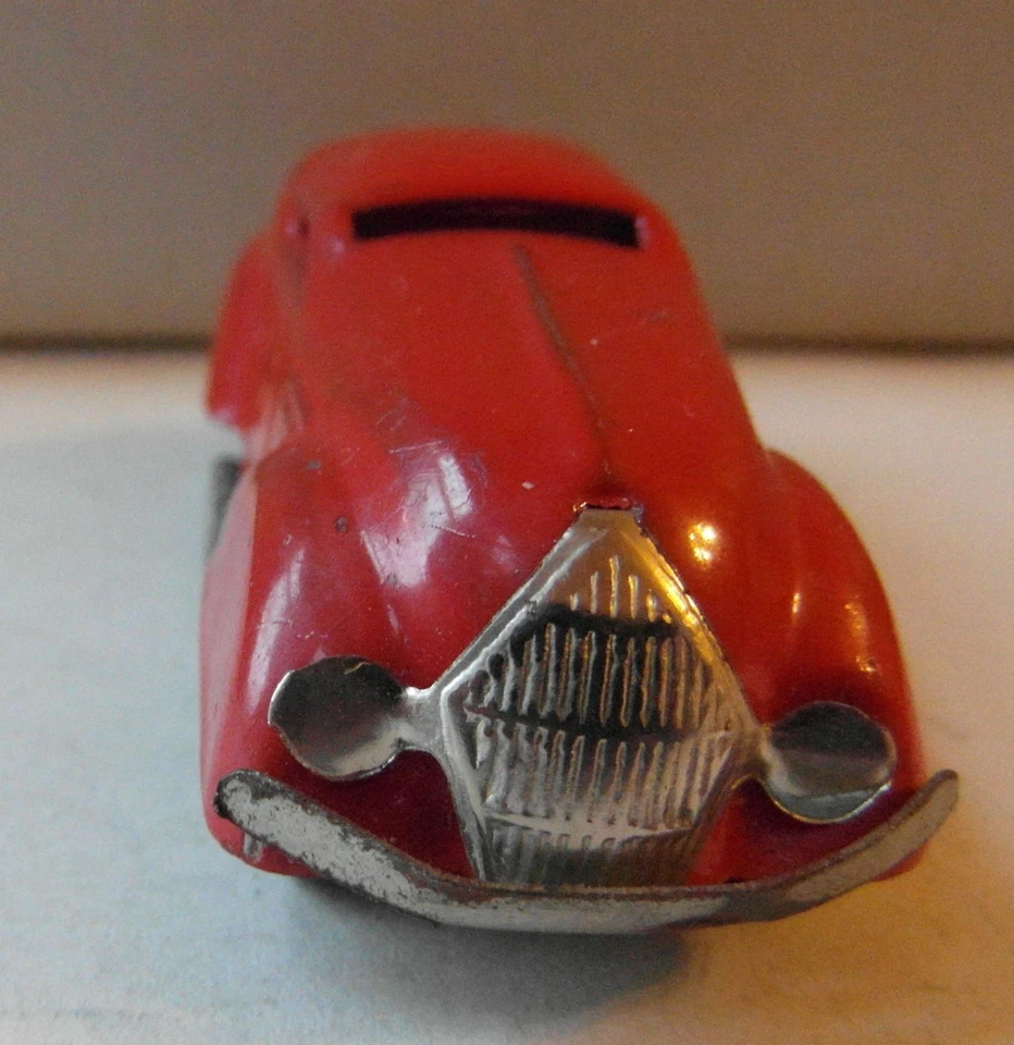 Triang Minic Red Streamlined Tinplate Clockwork Wind Up Car L.B. Ltd London 1935 - Image 2 of 4