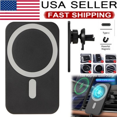 Magnetic Wireless Charger Car Mount Holder For iPhone 12 13 14 Pro Max MagSafe