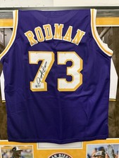 Los Angeles Lakers Dennis Rodman Autographed Pro Style Purple Jersey SWAI  Auth.