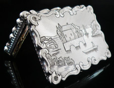 Sterling Silver Picture Top Vinaigrette, Yapp & Woodward, Birmingham 1847