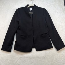 J Crew Black Open Front Blazer Womens 6 Career Office Minimalist Jacket