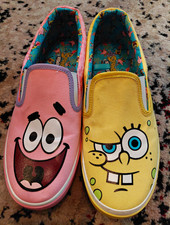SpongeBob SquarePants Girls US 9 Slip-On Canvas Sneakers Slip Resistant