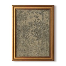Gold Framed Canvas Wall Art, Antique Sketch Landscape Pictures Vintage Decor,...