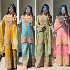 SALWAR KAMEEZ PAKISTANI INDIAN WEDDING PARTY WEAR BOLLYWOOD SUIT SHARARA PLAZZO