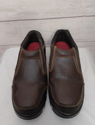 Skechers Hartan Steel Toe Slip On Work Shoes Men's Size 9.5 Brown Leather Safety