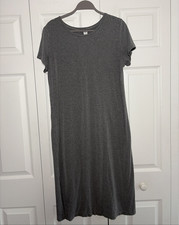 Old Navy T-Shirt Midi Dress Womens Size L Gray Casual Short Sleeve Rayon Blend