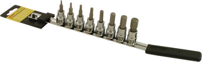 CRUZTOOLS ME38HBS Hex Metric Socket Bit Set with Metal Storage Rail