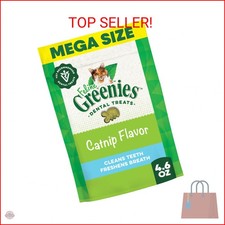 Greenies Feline Veterinarian-Recommended Adult Natural Dental Cat Treats, Catnip