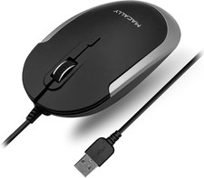 Macally Silent Wired Mouse - Slim & Compact U...