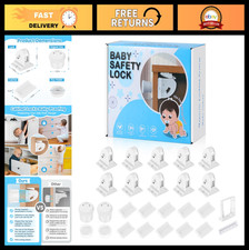 10 Pack Magnetic Child Safety Cabinet Locks, Easy Install Drawer Locks, Baby Pro