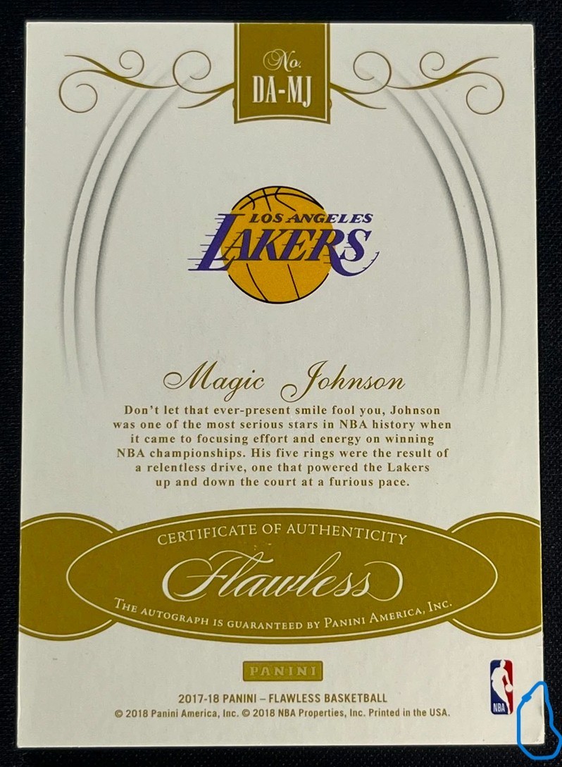MAGIC JOHNSON-2017/18 Flawless SILVER (#6/25) DISTINGUISHED AUTO/AUTOGRAPH-RARE view 2