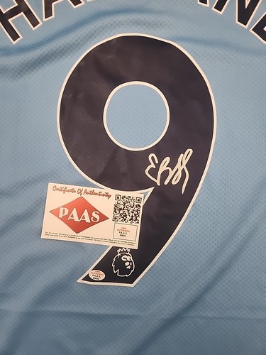 Camiseta Puma firmada por Erling Haaland autografiada Manchester City. con certificado de autenticidad. Nuevo con etiquetas talla. L - Imagen 2 de 3
