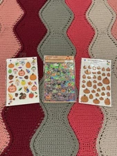 3 Packs Sticker Lot Stickers 3d Puffy Halloween Fall Epoxy Glitter 100+ Stickers