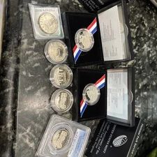 Half Dollar Coin Lot Pr 69 Mount Rushmore Congress Statue Of Liberty State Park 