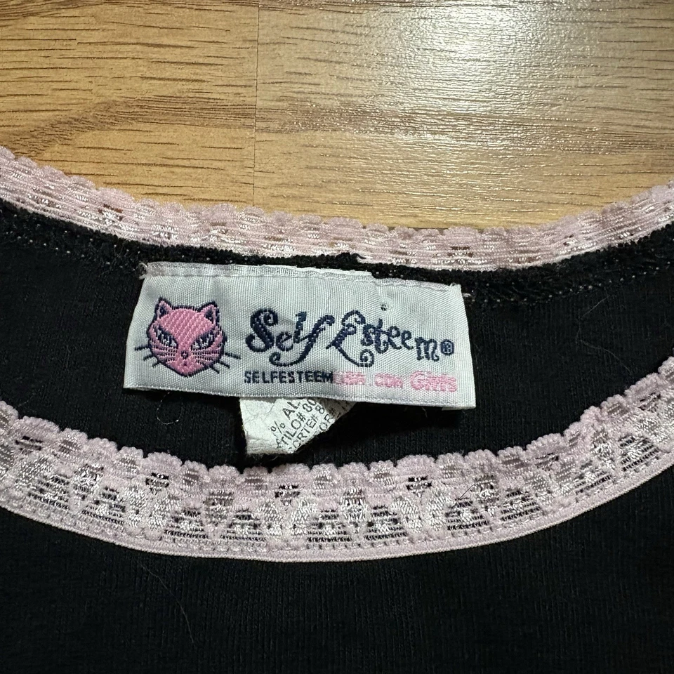 Camisa Bulldog Inglés Autoestima Años 2000 Y2K Niñas Jóvenes XL Foto 3 de 4