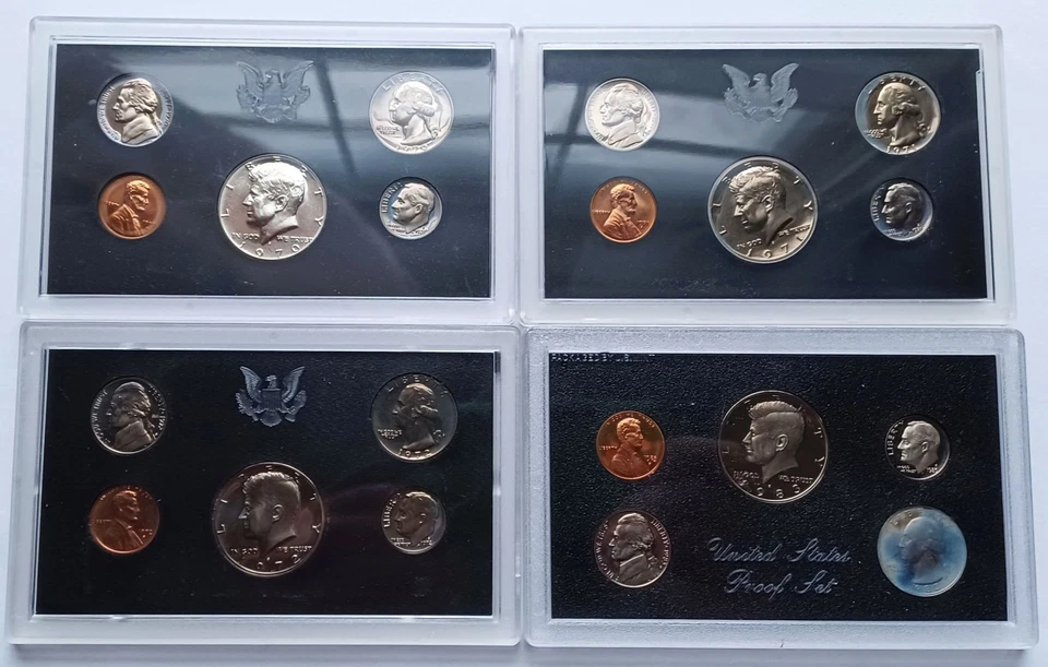 1970, 1971, 1972, 1983 US Mint Proof Sets with 1970-S 40% Silver JFK Half Dollar - Image 2 of 4