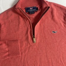Vineyard Vines Youth Large 16-18 Coral Shep 1/4 Zip Mock Sweatshirt