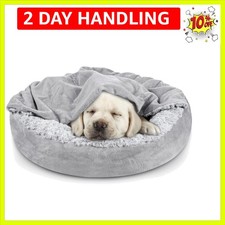Small Dog Bed Cat Bed with Hooded Blanket, Cozy Cuddler Luxury Puppy Pet Bed,...