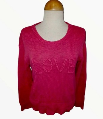 Cupio Blush Pink Long Sleeve Love Valentine Sweater Women's SZ M