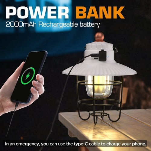 EverBrite LED Camping Lantern Pack of 2 USB C Rechargeable Lantern 3 Light Modes