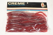 50 Creme 8" Scoundrel Plastic Fishing Worms - Color: Plum - Model 328-60