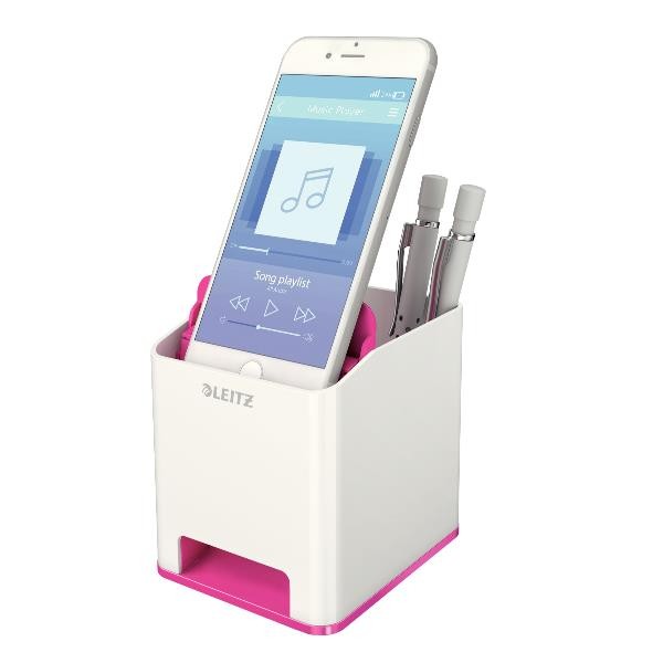Portapenne con amplificatore WOW - 9x10x10 cm - fucsia - Leitz