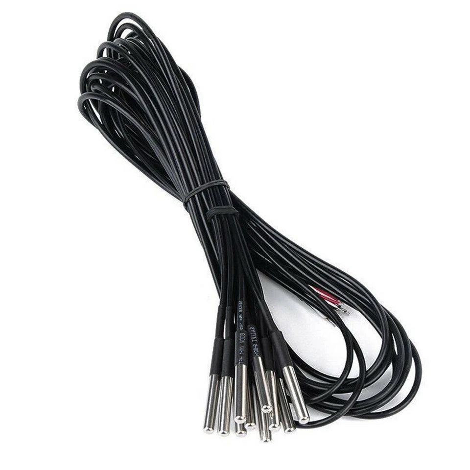 10x Temperaturfühler DS18B20 Digital Thermosensor Temperatur-sensor Wasserdicht - Bild 4 von 4